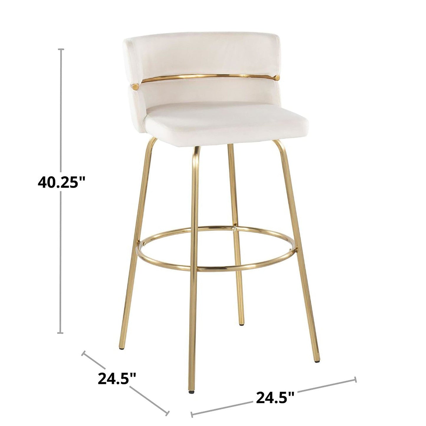 Majestic Office Furniture Claire 30" Fixed-Height Barstool - Set of 2