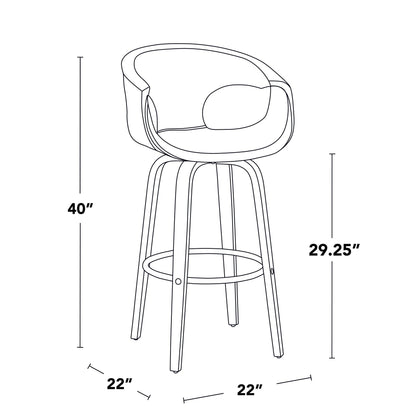 Majestic Office Furniture 30" Fixed-Height Barstool - Set of 2