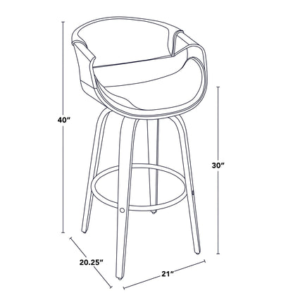 Majestic Office Furniture 30" Fixed-Height Barstool - Set of 2