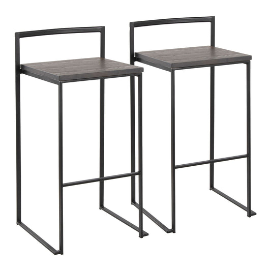 Majestic Office Furniture Stacker 30" Fixed-Height Barstool - Set of 2