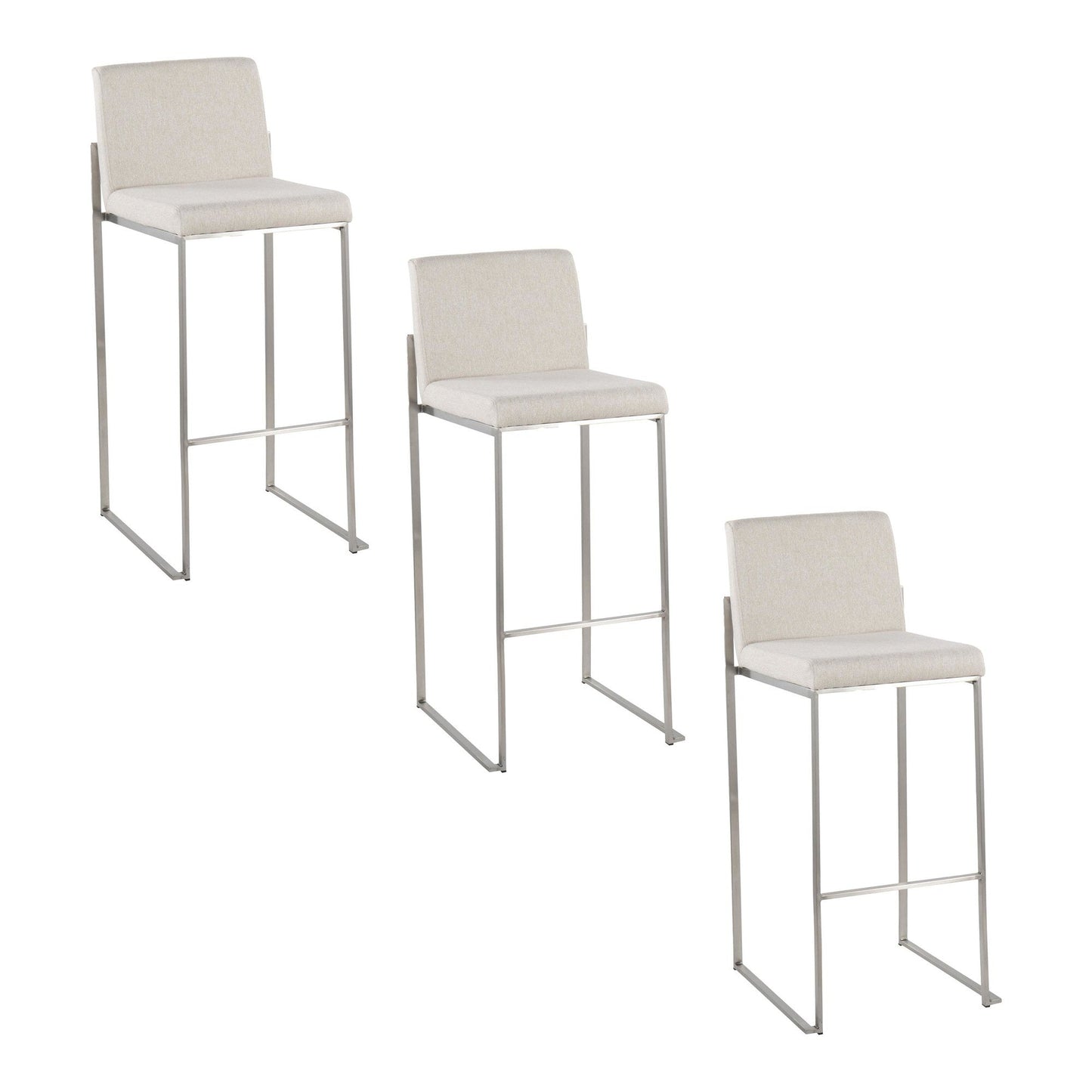 Majestic Office Furniture High Back 30" Fixed-Height Barstool - Set Of 3