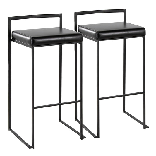 Majestic Office Furniture Stacker 30" Fixed-Height Barstool - Set of 2