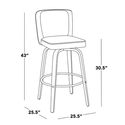 Majestic Office Furniture 30" Fixed-Height Xl Barstool - Set of 2