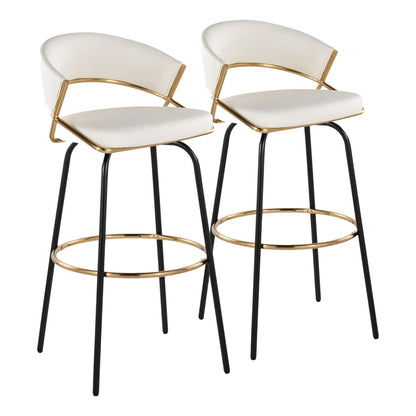 Majestic Office Furniture 30" Fixed-Height Barstool - Set of 2