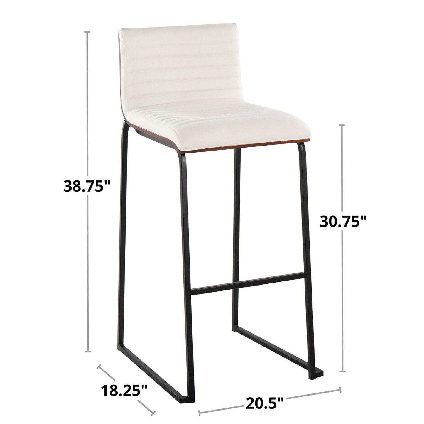 Majestic Office Furniture Mara 30" Fixed-Height Barstool - Set of 2