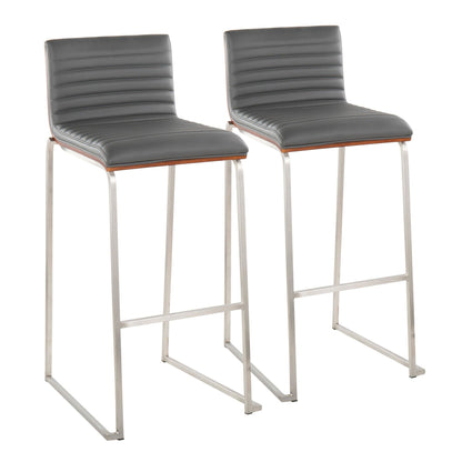 Lumisource Mason Mara 30" Fixed-Height Barstool - Set of 2