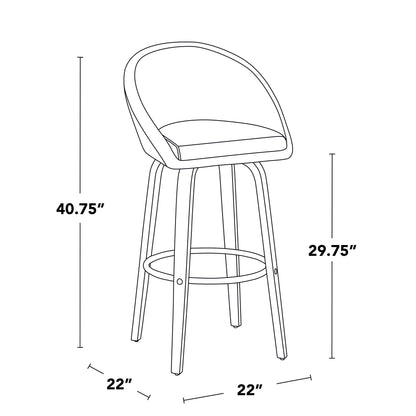 Majestic Office Furniture Highback 30" Fixed-Height Barstool - Set of 2