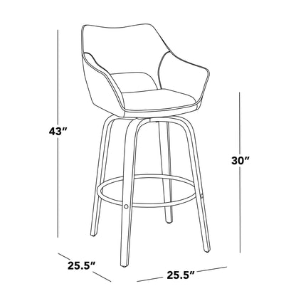 Majestic Office Furniture 30" Fixed-Height Xl Barstool - Set of 2