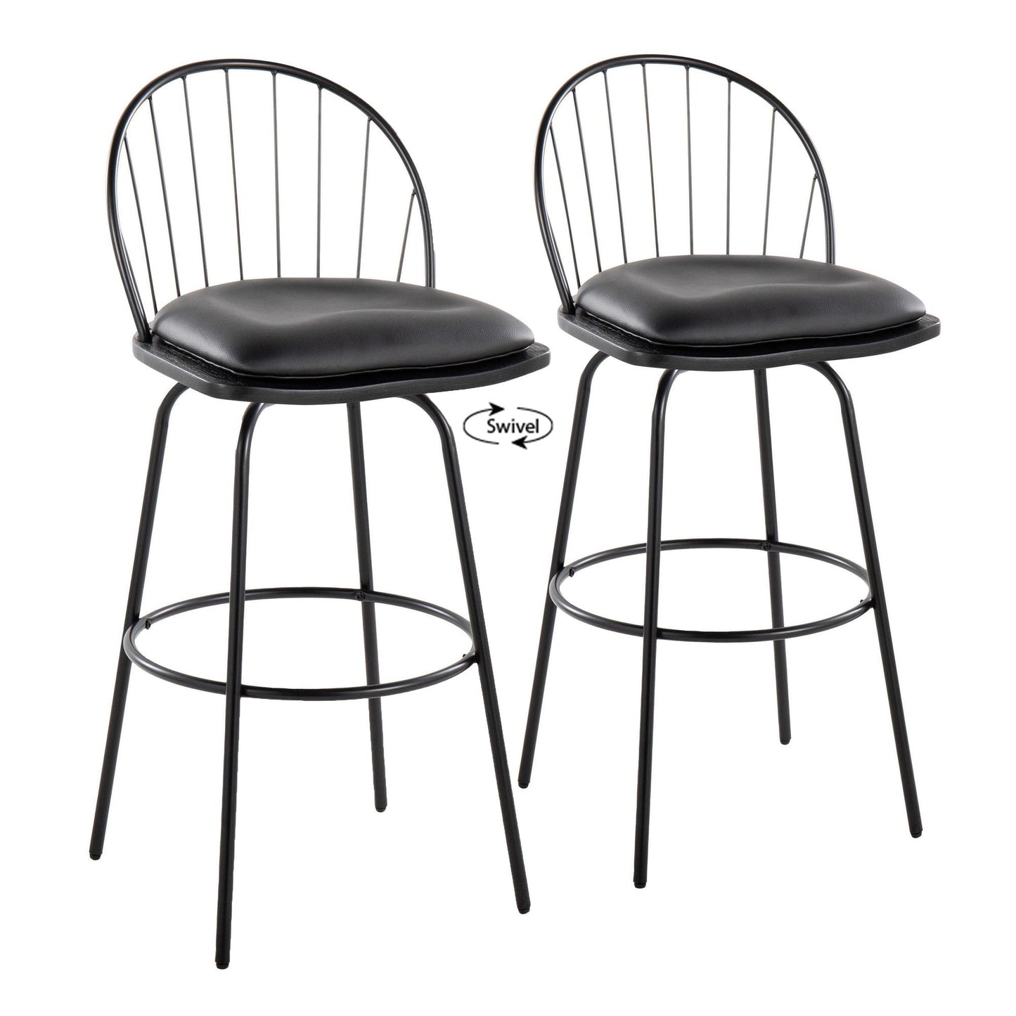 Majestic Office Furniture Claire 30" Fixed-Height Barstool - Set of 2
