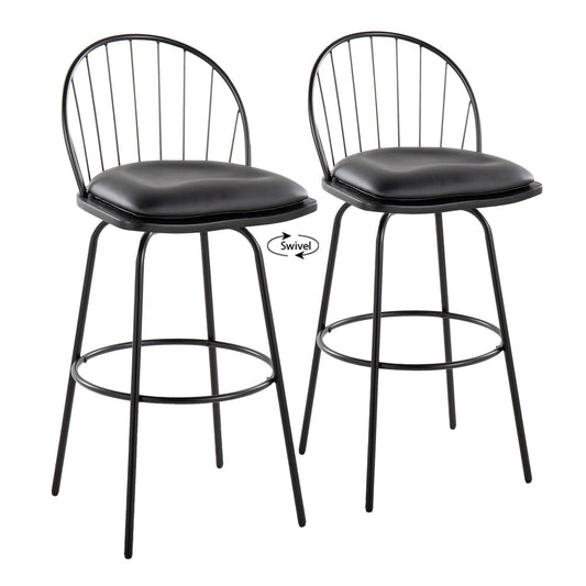 Majestic Office Furniture Claire 30" Fixed-Height Barstool - Set of 2