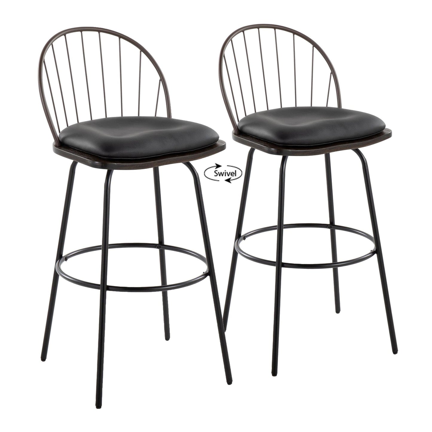 Majestic Office Furniture Claire 30" Fixed-Height Barstool - Set of 2