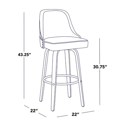 Majestic Office Furniture Marcel 30" Fixed-Height Barstool - Set of 2