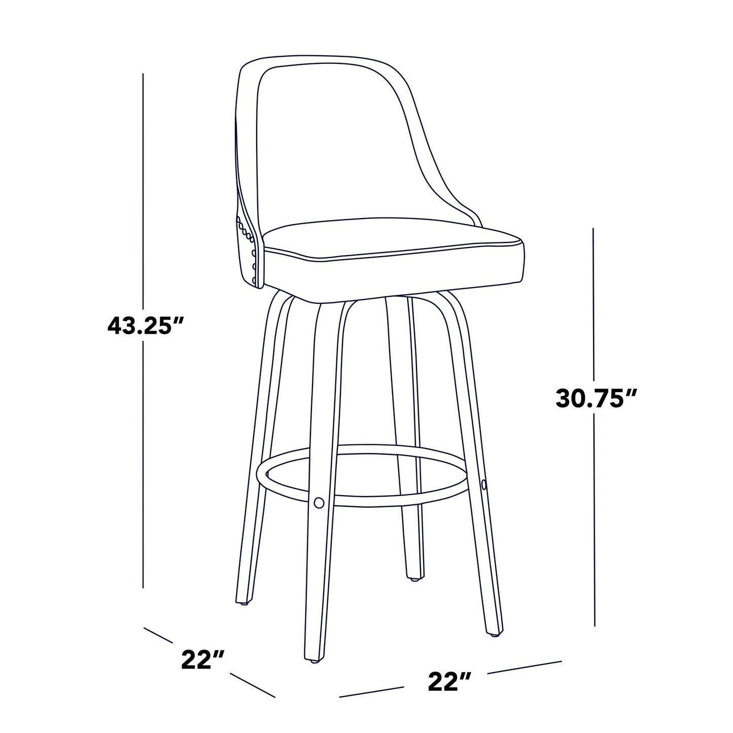 Majestic Office Furniture Marcel 30" Fixed-Height Barstool - Set of 2
