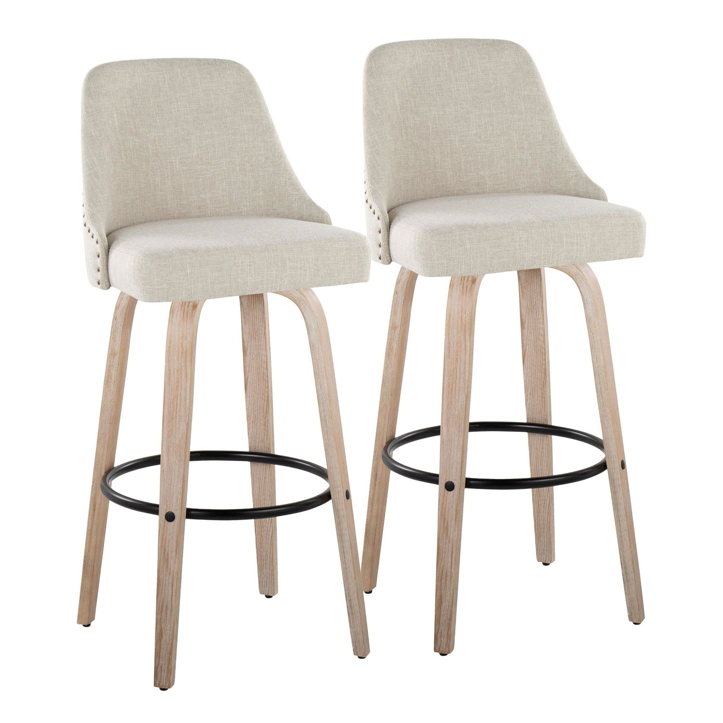 Majestic Office Furniture Marcel 30" Fixed-Height Barstool - Set of 2