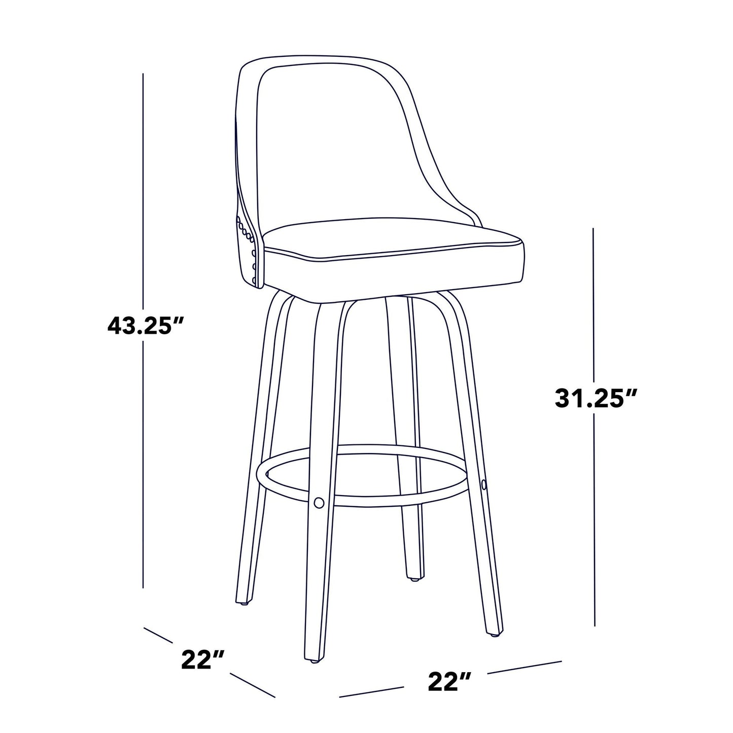 Majestic Office Furniture Marcel 30" Fixed-Height Barstool - Set of 2