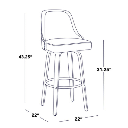 Majestic Office Furniture Marcel 30" Fixed-Height Barstool - Set of 2