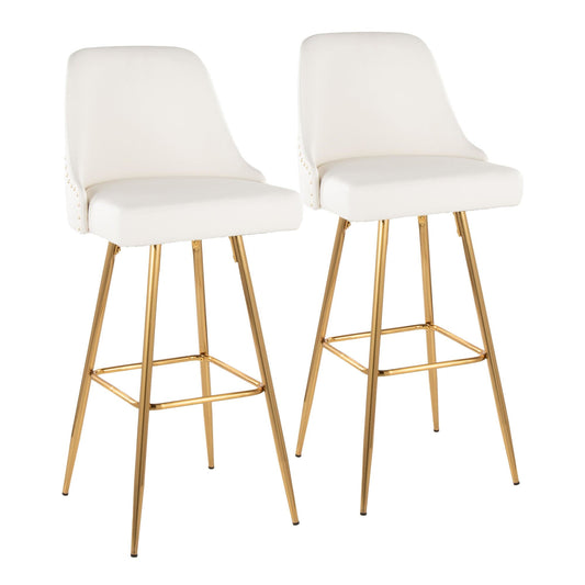 Majestic Office Furniture Marcel 30" Fixed-Height Barstool - Set of 2