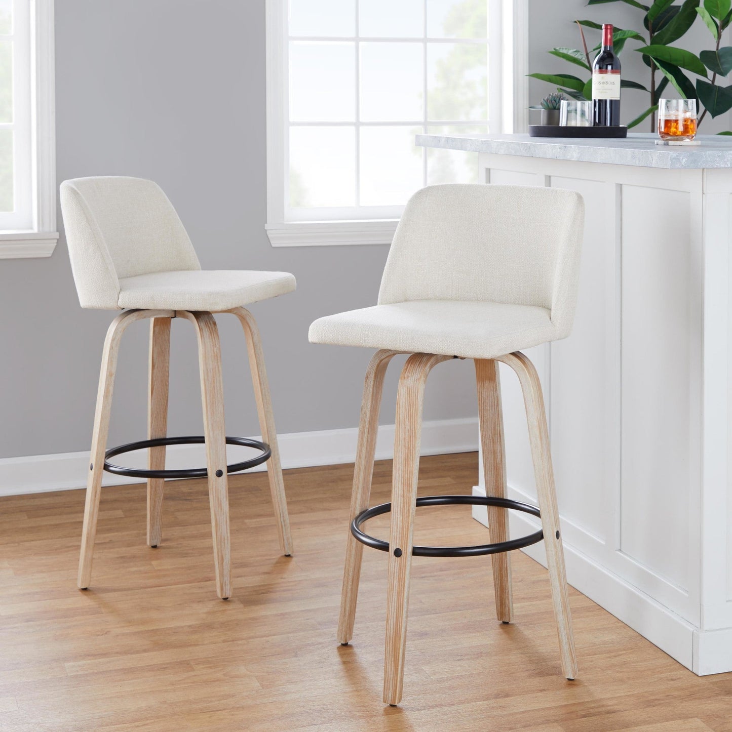 Majestic Office Furniture 30" Fixed-Height Barstool - Set of 2