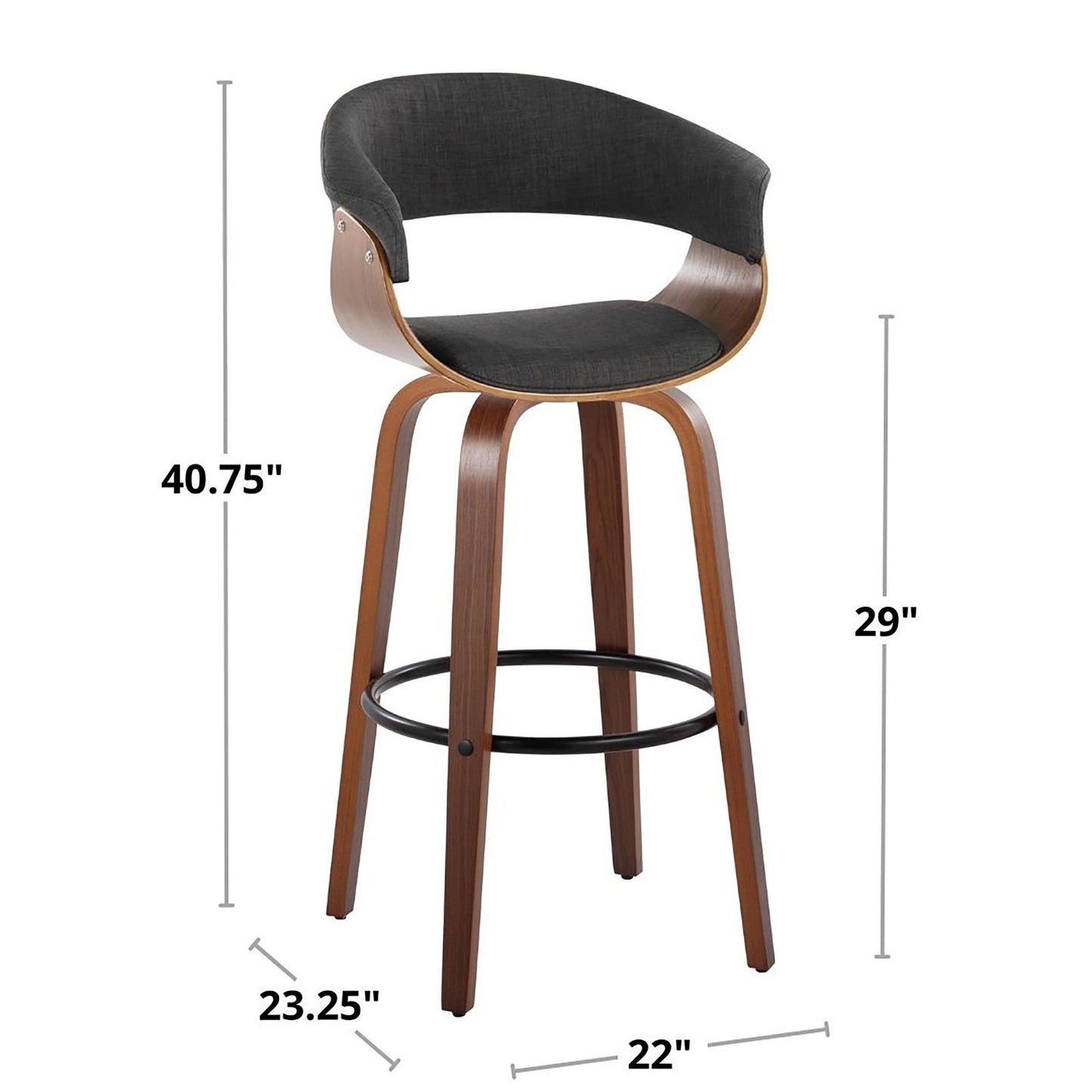 Majestic Office Furniture Mod 30" Fixed-Height Barstool - Set of 2