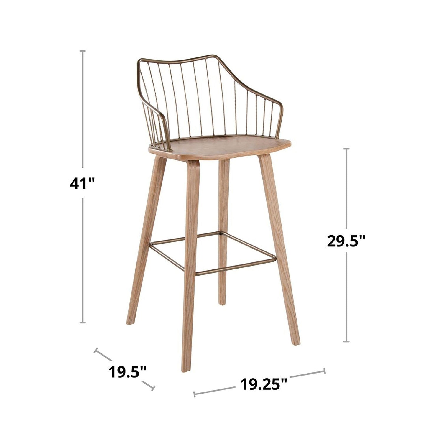 Majestic Office Furniture 30" Fixed-Height Barstool