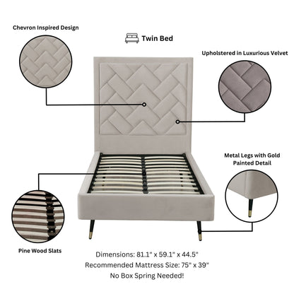 Manhattan Comfort Crosby Twin-Size Bed