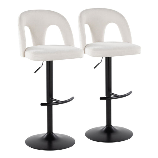 Majestic Office Furniture Upholstered Adjustable Barstool - Set of 2