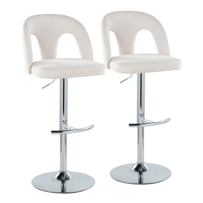 Majestic Office Furniture Upholstered Adjustable Barstool - Set of 2