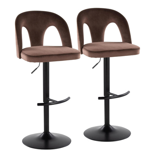 Majestic Office Furniture Upholstered Adjustable Barstool - Set of 2