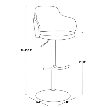 Majestic Office Furniture Adjustable Barstool - Set of 2
