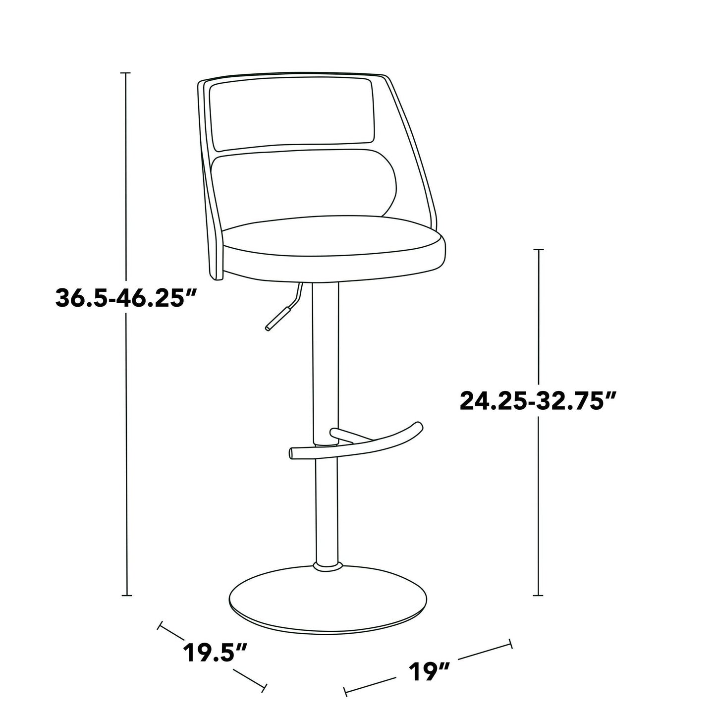 Majestic Office Furniture Adjustable Barstool - Set of 2