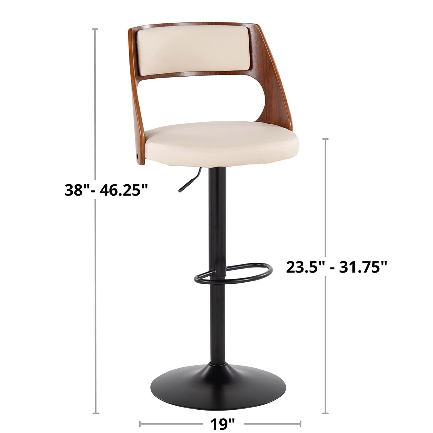 Majestic Office Furniture Adjustable Barstool - Set of 2