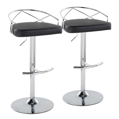 Majestic Office Furniture Glam Adjustable Barstool - Set of 2