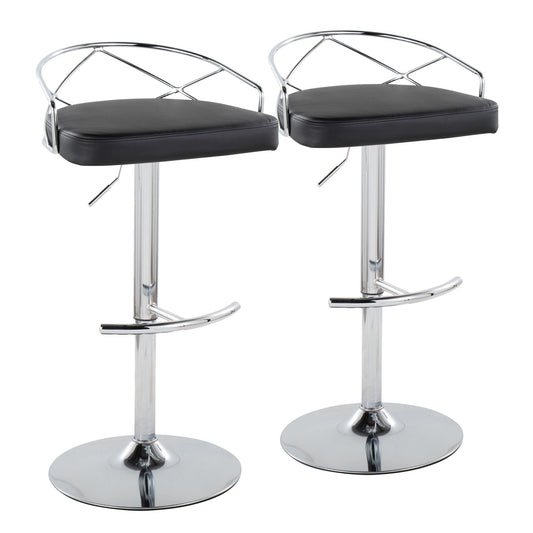Majestic Office Furniture Glam Adjustable Barstool - Set of 2