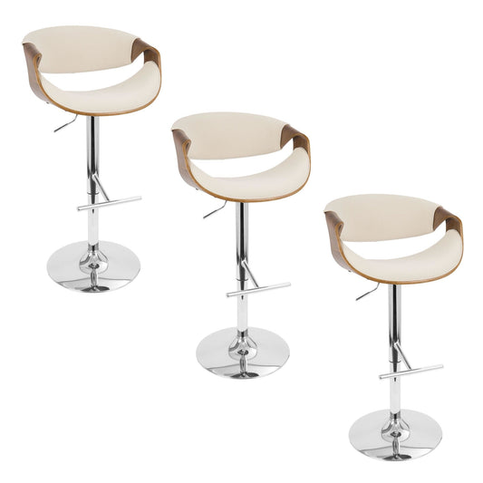 Lumisource Curvo Adjustable Barstool - Set Of 3