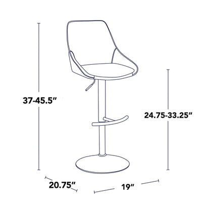 Majestic Office Furniture Adjustable Barstool - Set of 2