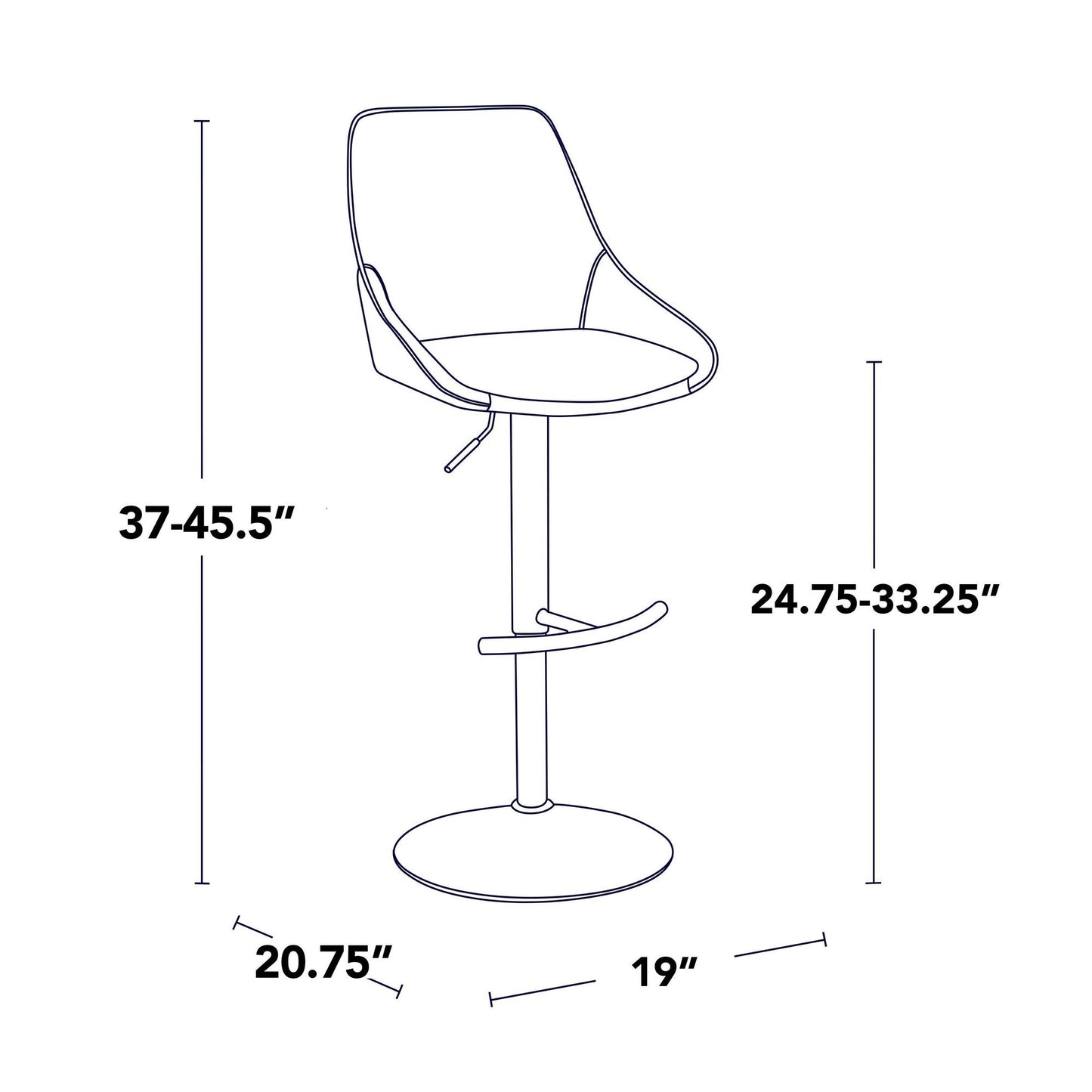 Majestic Office Furniture Adjustable Barstool - Set of 2