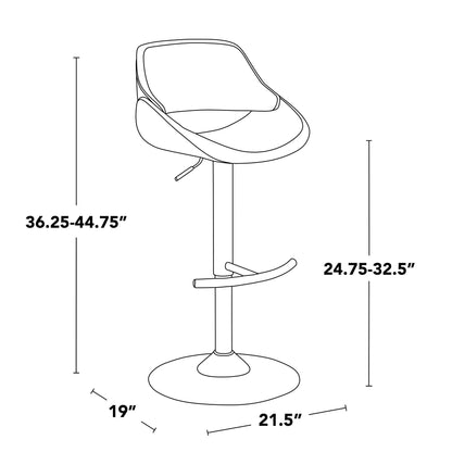Majestic Office Furniture Adjustable Barstool - Set of 2