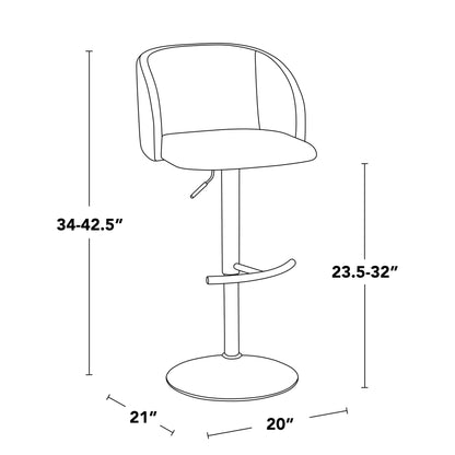 Majestic Office Furniture Adjustable Barstool - Set of 2
