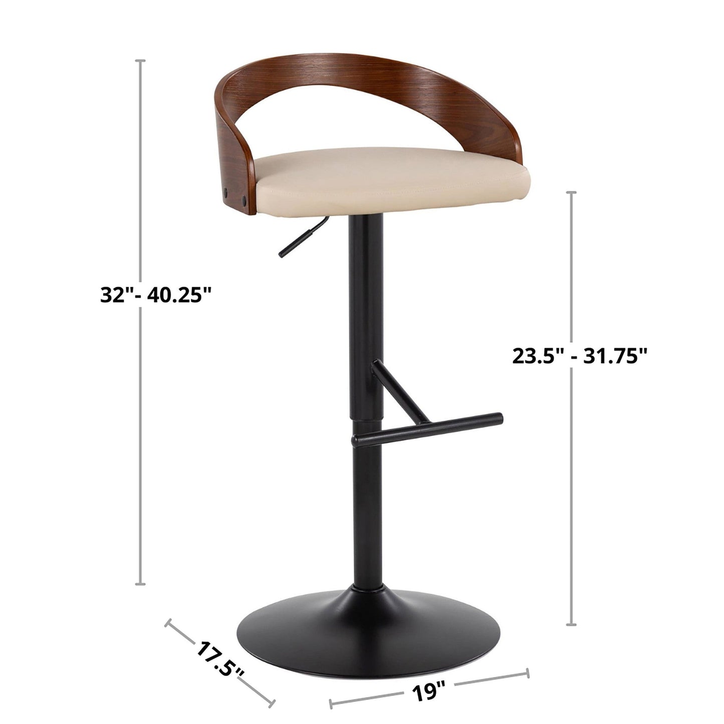 Majestic Office Furniture Adjustable Barstool - Set of 2