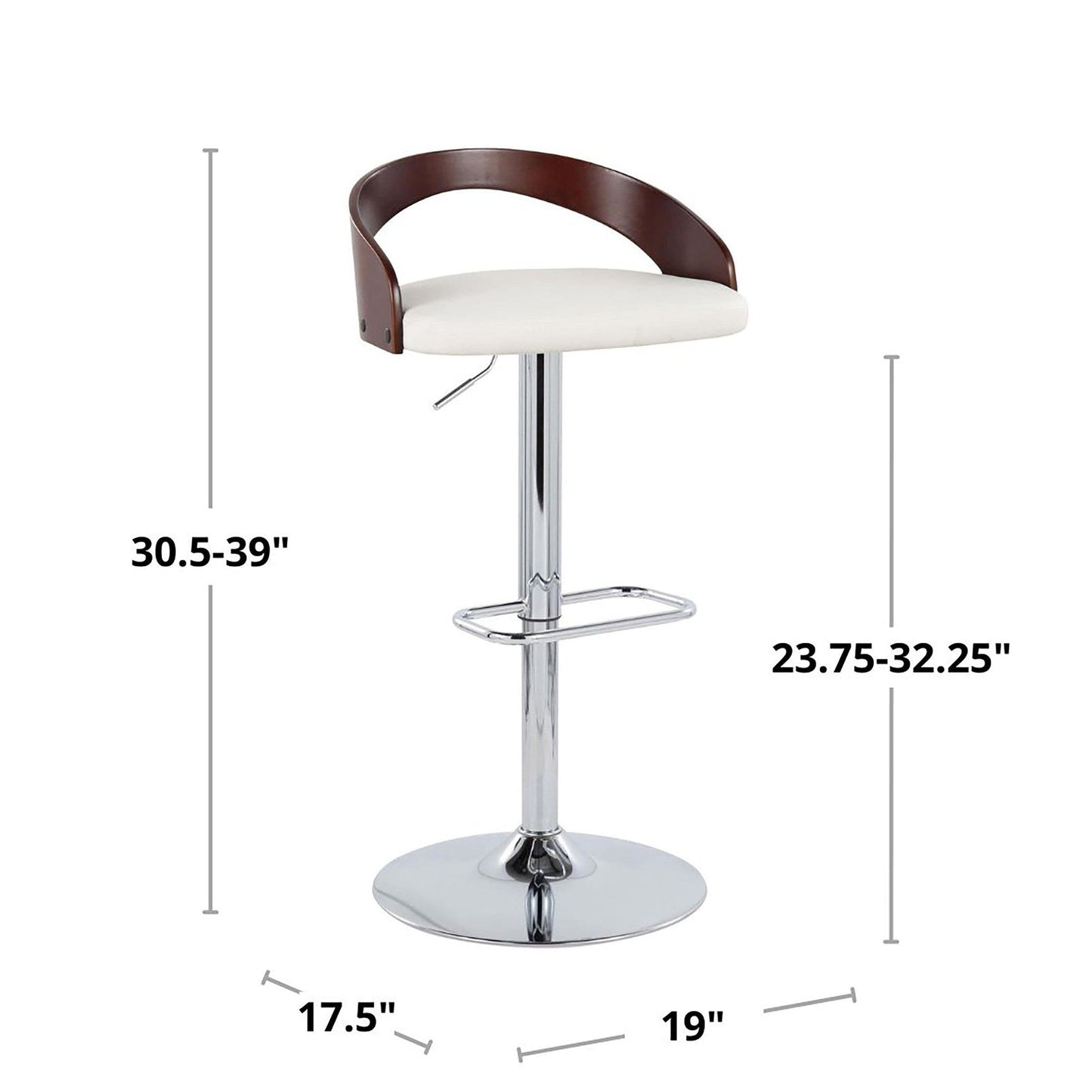 Majestic Office Furniture Adjustable Barstool - Set of 2