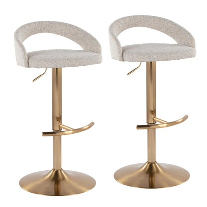 Majestic Office Furniture Upholstered Adjustable Barstool - Set of 2