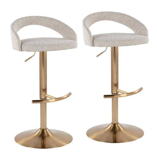 Majestic Office Furniture Upholstered Adjustable Barstool - Set of 2