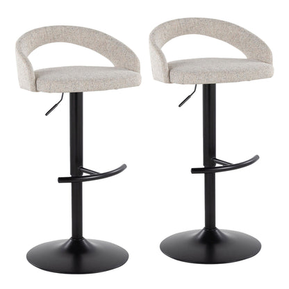Majestic Office Furniture Upholstered Adjustable Barstool - Set of 2