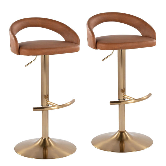 Majestic Office Furniture Upholstered Adjustable Barstool - Set of 2
