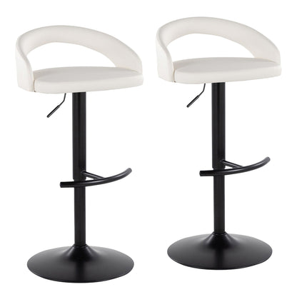 Majestic Office Furniture Upholstered Adjustable Barstool - Set of 2