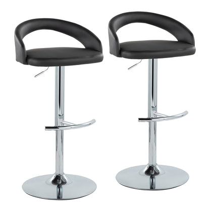 Majestic Office Furniture Upholstered Adjustable Barstool - Set of 2