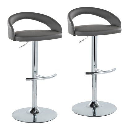 Majestic Office Furniture Upholstered Adjustable Barstool - Set of 2