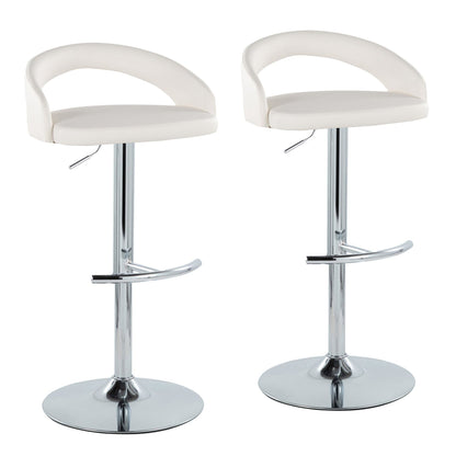 Majestic Office Furniture Upholstered Adjustable Barstool - Set of 2