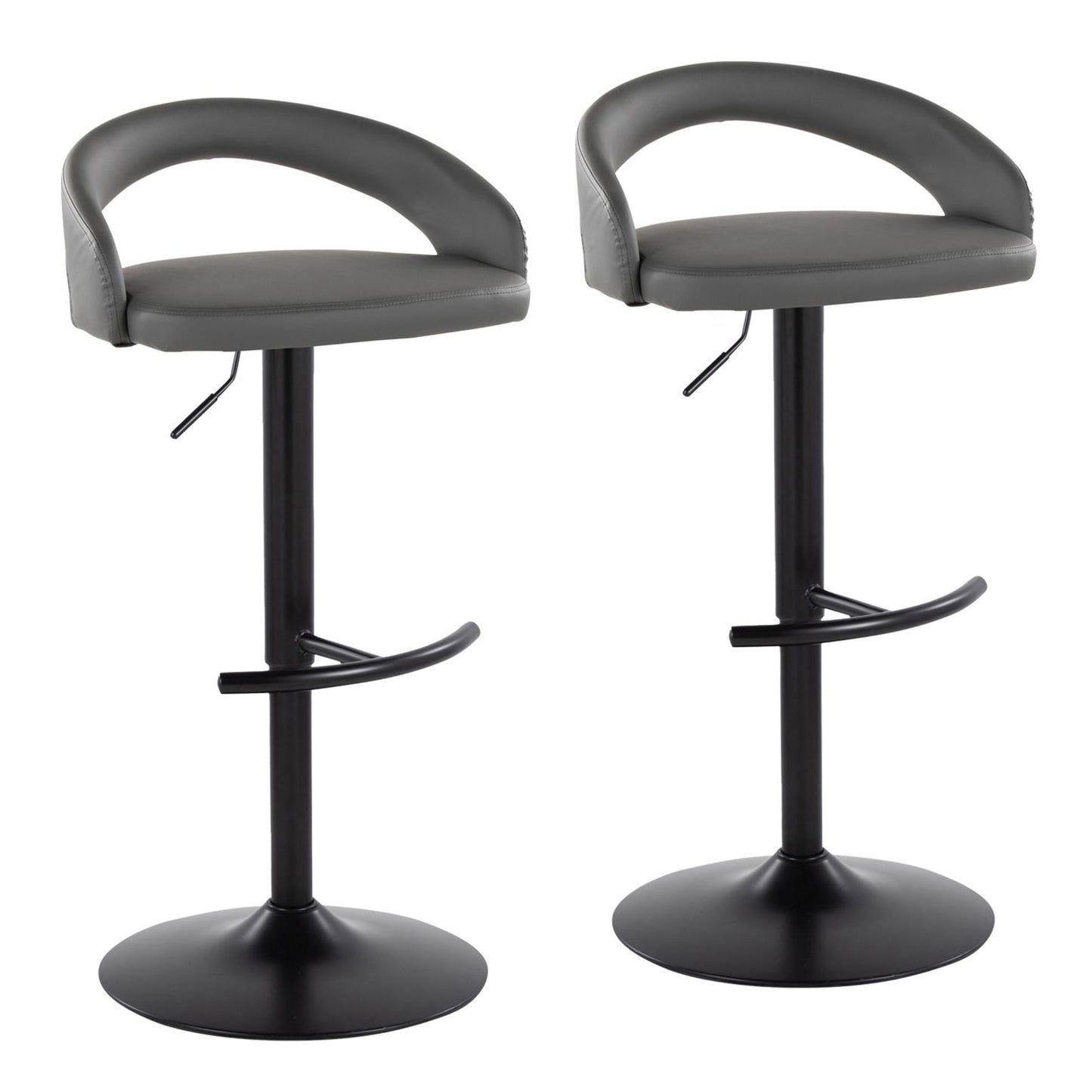 Majestic Office Furniture Upholstered Adjustable Barstool - Set of 2