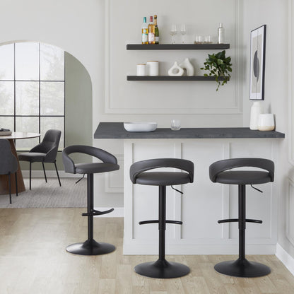 Majestic Office Furniture Upholstered Adjustable Barstool - Set of 2